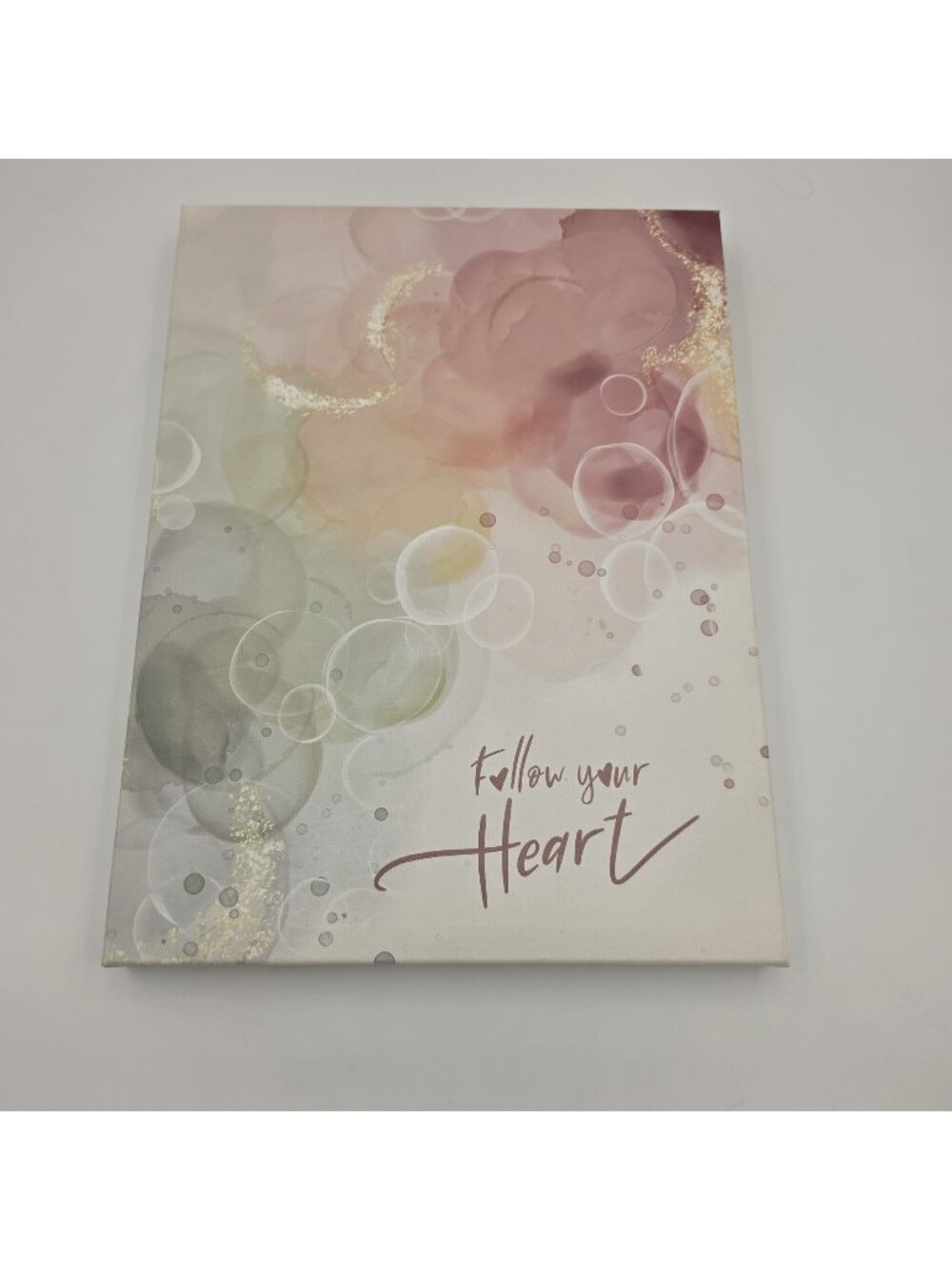 Follow Your Heart Canvas Wall Art Multicolor Abstract Gradient Bubble Pattern